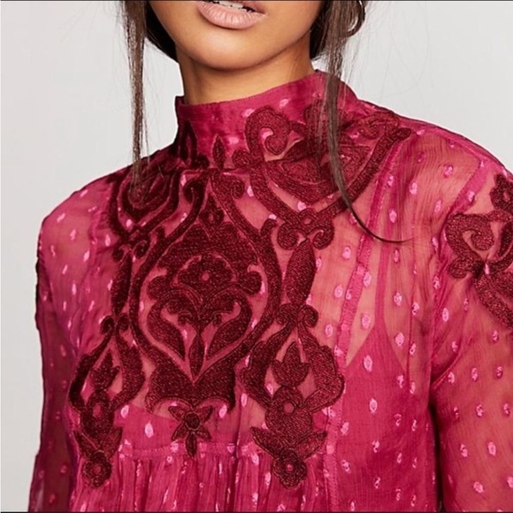 Free People Coquette Bell Sleeve Mini Dress Size S - Picture 9 of 14